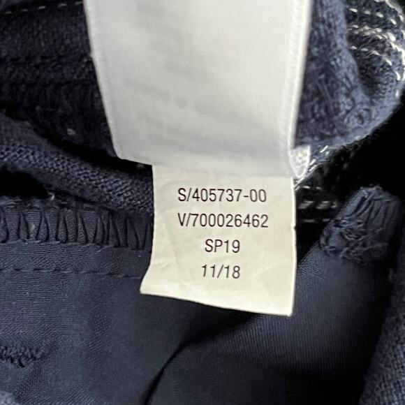 Athleta Cabo Linen 4" Striped Shorts Navy White Striped - Picture 6 of 6